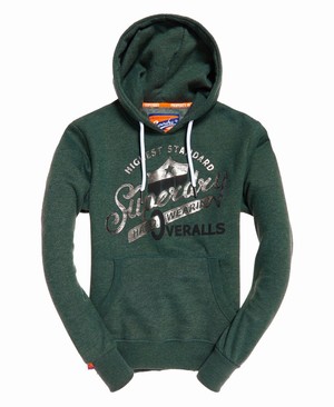 Superdry Heritage Classic Férfi Kapucnis Pulóver Zöld | FKNQP3561